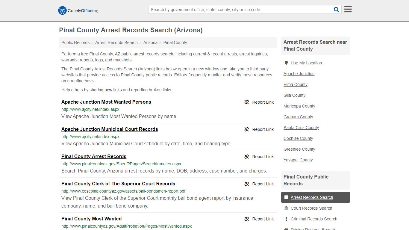 Arrest Records Search - Pinal County, AZ (Arrests & Mugshots)